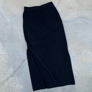 Vintage St. John Trendy High Slit Knit Midi Skirt